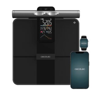 Cecotec Surface Precision HealthySmart Pro Bascula Corporal hasta 180kg - Analisis Corporal Completo - 25 Parametros - 8 Sensores - Pantalla LCD - Conexion Bluetooth - Color Negro