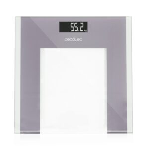 Cecotec Surface Precision Healthy Bascula Corporal hasta 180kg - Alta Precision - Pantalla LCD - Cristal Templado - Cinta Metrica - Autoapagado - Patas Antideslizantes - 300x300mm - Color Transparente