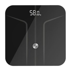 Cecotec Surface Precision 9750 Smart Healthy Bascula Corporal hasta 180kg - Bluetooth 4.0 - Patas Antideslizantes - Funcion Bebe - Vidrio Templado - 4 Sensores - Cinta Metrica - 300x300mm - Color Negro
