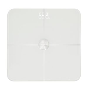 Cecotec Surface Precision 9600 Smart Healthy Bascula Corporal hasta 180kg - 4 Sensores - Bluetooth 4.0 - Funcion Bebe - Cristal Templado - Cinta Metrica - Patas Antideslizantes - 310x310mm - Color Blanco
