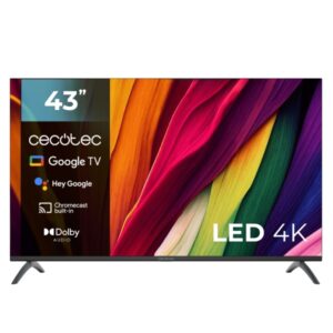 Cecotec A4 series ALU40043 Televisor Smart TV sin Marco de 43" LED con Resolucion 4K UHD - Procesador Cortex A55 - Google TV - Dolby Audio - HDMI 2.1 - Chromecast Integrado - 16GB ROM - Color Negro