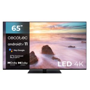 Cecotec A2Z series ALU20065Z Televisor Smart TV sin Marco de 65" LED 4K UHD - Android 11 - Dolby Vision and Atmos - HDR10 - Tecnologia MEMC para Imagenes Fluidas - Peana Central - Color Negro