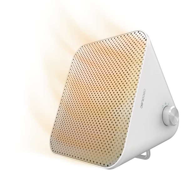 Cecotec ReadyWarm 1500 Max Ceramic Design Calefactor Ceramico de Sobremesa - 1500W - Termostato Regulable - 3 Modos de Funcionamiento - Seguridad Integrada - Uso en Interiores - Color Blanco