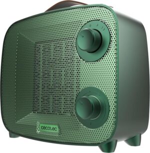 Cecotec ReadyWarm 1550 Ceramic Green Aura Calefactor Ceramico - 1500W - Cobertura hasta 15 M² - Termostato Regulable - 3 Modos de Uso - Estilo Moderno - Triple Sistema de Seguridad - Color Verde