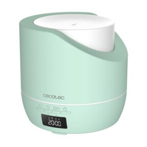 Cecotec PureAroma 500 Smart Sky Humidificador de Aromaterapia - Capacidad 500ml - Pantalla LED - Temporizador 12h - 3 Modos - Funcion Despertador - Cobertura 30m2 - Colores LED Ajustables - Color Menta