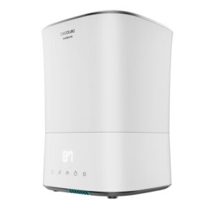 Cecotec Breeze Care 3500 Warm Humidificador de Aire - Capacidad 5.5L - 400 ml/h - Filtro Ceramico - Cobertura 35m2 - Autonomia 22h - Tactil - Temporizador 12h - 22x22x31.6cm - Color Blanco