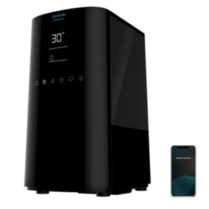 Cecotec Breeze Care 4000 Connected Humidificador de Aire - 110W - Capacidad Deposito 6L - 400 ml/h - Wi-Fi - Tactil - Cobertura 40m2 - Temporizador 12h - Silencioso 30dB - 26x17.9x35.1cm - Color Negro