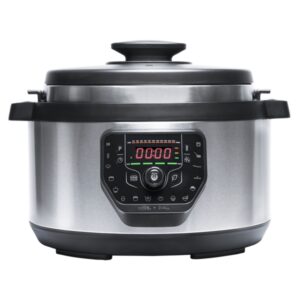 Cecotech Ovall Olla GM Programable - 1000W - Capacidad 8L - Programable 24H - Cocina Inteligente - Tapa Advance Segura - 19 Funciones de Coccion - Control por Voz - 37x44x29cm - Color Negro