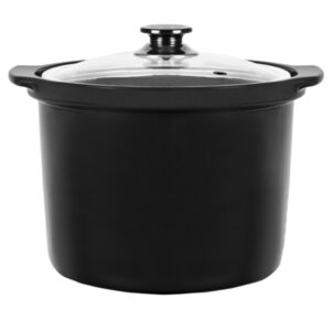 Cecotec Slowpot Cubeta Ceramica para Ollas GM de 6L - Cocciones Lentas - Tapa de Vidrio - Interior Esmaltado - Facil de Limpiar - Color Negro