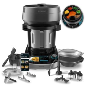 Cecotec Mambo CooKing Unique Robot de Cocina con Dispensador de Alimentos - 2200W - Multifuncion - Funciones y Recetas Guiadas - Jarra Unique de 4.5L - Pantalla Tactil de 7' - Color Negro