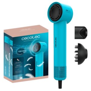 Cecotec IoniCare RockStar Style Blue Secador de Pelo - 1500W - Boquillas Intercambiables - Funcion Silenciosa - Iones Negativos - Ajustes Personalizables - Color Azul Claro