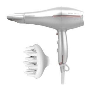 Cecotec Bamba Ionicare 5300 Maxi Aura Secador de Pelo Ionico - Potencia de 220W - Gran Caudal de Aire - Funcion Aire Frio - Incluye Difusor y Concentrador - Tecnologia Hair Care - Color Blanco