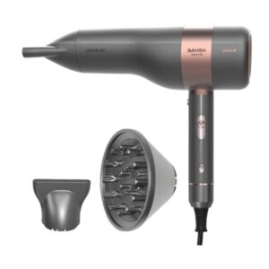 Cecotec Bamba IoniCare 6000 RockStar Vision Secador de Pelo - Pantalla LCD - Control de Temperatura y Velocidad - Iones Negativos - Incluye Boquilla y Difusor - Ligero y Eficiente - Color Gris Oscuro