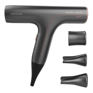 Cecotec Bamba Ionicare 6000 RockStar Soft Secador de Pelo 2 en 1 - Selector Tactil - Calentamiento Ultrarrapido - Rango de 140 a 200°C - Punta Fria - Cable Giratorio 360º - Color Gris Oscuro
