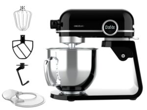 Cecotec Twist and Fusion 4500 Luxury Batidora Amasadora - 800W - Movimiento Planetario - Bol de Acero de 5.2L con Asa - 8 Velocidades - Multifuncion - Aluminio Fundido - Silencioso y Seguro - Color Negro