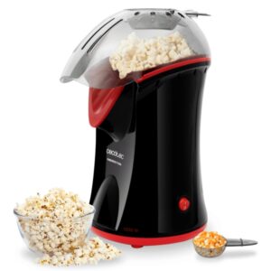 Cecotec FunandTaste P'Corn Palomitero Electrico - 1200W - Coccion por Conveccion - sin Aceite ni Mantequilla - Listas en 2min - Cuchara Dosificadora - Compacto y Portatil - Color Negro y Rojo