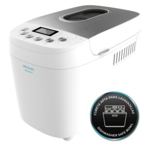 Cecotec Bread and Co 1500 PerfectCook Panificadora Automatica - 850W - 15 Programas Automaticos - 2 Resistencias - Apto para Lavavajillas - Tostado en 3 Niveles - Pantalla LCD - Color Blanco