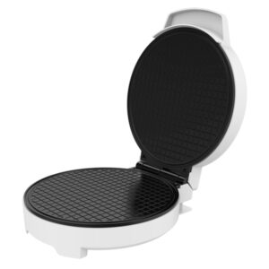 Cecotec Fun Gofrestone Rolls Gofrera - 1000W - Cono para Cucuruchos Incluido - Antiadherente - Acabado en Acero Inoxidable - Placa Circular de 19cm - Indicador Luminoso - Base Antideslizante - Color Blanco