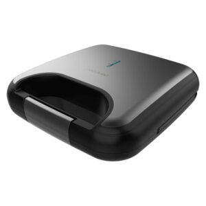 Cecotec Rock’nToast Combo Sandwichera 3 en 1 - 800W - Revestimiento Antiadherente - Placas Intercambiables - Acabados en Acero Inoxidable - Tacto Frio en Asa - Indicador Luminoso - Color Negro