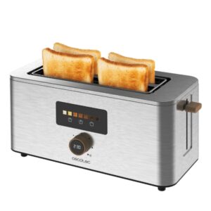 Cecotec TouchandToast Extra Double Tostadora de Doble Ranura Larga - 1500W - Pantalla Tactil a Color - Capacidad 4 Rebanadas - Autocentrado - 7 Niveles de Tostado - Ranura Ancha - Acero Inoxidable