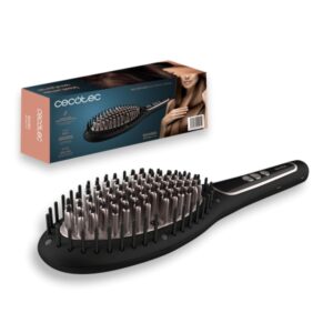 Cecotec Bamba Instantcare 900 Perfect Brush Cepillo Alisador - Temperatura Ajustable - Tecnologia de Iones - Control Digital LED - Autoapagado - Cable 360º de 3m - Ergonomico y Seguro - Color Negro