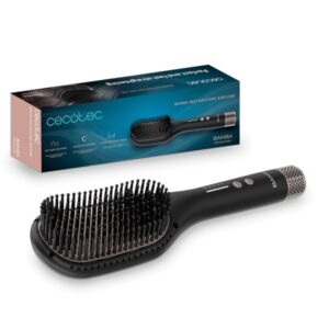 Cecotec Bamba InstantCare AirFlow Cepillo Alisador Ceramico - 4 Niveles de Temperatura - Apagado Automatico - Ergonomico - Funcion Aire Caliente - Apto para Todo Tipo de Cabello - Color Negro