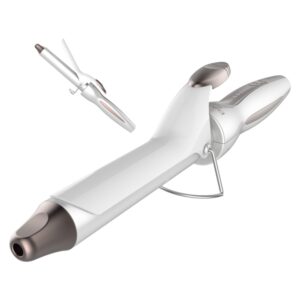 Cecotec Bamba SurfCare Curly Rizador de Turmalina de 25mm - 5 Niveles de Temperatura - Punta Fria - Pinza para Sujetar Mechones - Funcion de Autoapagado - Apto para Todo Tipo de Cabello - Color Blanco