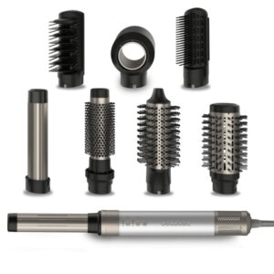 Cecotec Bamba CeramicCare AirGlam Moldeador de Aire Profesional - Potencia de 1400W - Tres Modos de Secado - Funcion de Aire Frio - Ergonomico - Iones Negativos - Color Plata