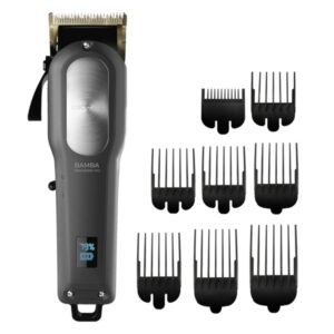 Cecotec Bamba PrecisionCare Proclipper Titanium Go Cortapelos Inalambrico - Cuchillas de Titanio - 2000mAh - Autonomia 2h - Uso con y sin Cable - 8 Peines Ajustables - Ergonomico - Color Negro