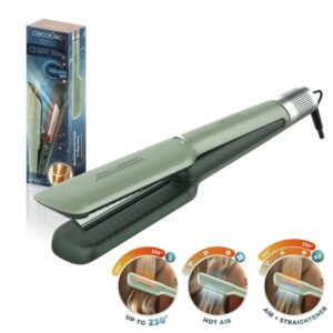 Cecotec RitualCare Air Lisse Blue Plancha de Pelo con Aire - 3 Modos de Uso - Temperatura Ajustable - Tecnologia Ionica - Motor Silencioso sin Escobillas - Filtro Extraible - Color Verde