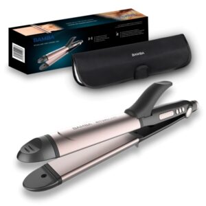 Cecotec Bamba RitualCare 1000 Ceramic Plancha de Pelo 2 en 1 - Alisa y Riza Cabello - Temperatura de 120 a 220°C - Funcion Autoapagado 60min - Estuche Termico Incluido - Color Negro y Rosa