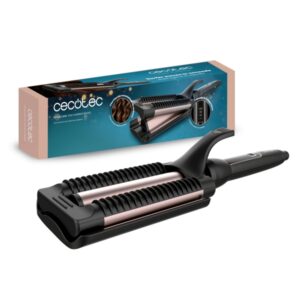 Cecotec RitualCare 1000 Summer Waves Plancha de Pelo para Ondas - Revestimiento Ceramico - Barriles de 25mm - 3 Temperaturas Ajustables - Ergonomico - Seguridad y Proteccion - Autoapagado - Color Negro