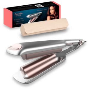 Cecotec Bamba RitualCare 2000 Summer Waves Plancha de Pelo para Ondas - Temperatura Regulable - Funcion Ionizadora - Punta Fria - Cable 360º de 1.8m - Bolsa de Viaje - Autoapagado - Color Plata