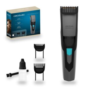 Cecotec PrecisionCare Barber Recortadora para Cabello y Barba Inalambrica - Peines Surtidos Incluidos - Cuchillas de Acero Inoxidable - Autonomia 60min - Recarga en 2h - Color Gris