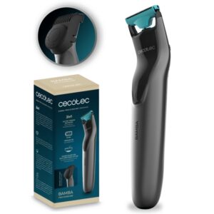 Cecotec Bamba PrecisionCare OneShave Afeitadora Recortadora 2 en 1 - Uso Inalambrico - Cuchillas de Acero Inoxidable - Peine Ajustable de 0.5 a 10mm - Ergonomico - Protector de Cuchilla - Color Gris