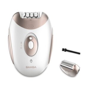 Cecotec Bamba SkinCare Depil-Action Depiladora de Arranque Inalambrica - Uso con y sin Cable - Bateria 700mAh - 40min de Uso Continuo - 2 Velocidades - 2 Cabezales Intercambiables - Color Blanco