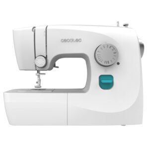 Cecotec BelleCouture 1500 Maquina de Coser para Principiantes - 15 Puntadas Variadas - Ojal Manual en 4 Tiempos - Luz LED Brillante - Brazo Libre y Almacenamiento - Portatil y Ligera - Color Blanco