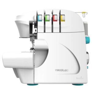 Cecotec BelleCouture OverLock Maquina de Coser Remalladora de 4 Hilos - Velocidad hasta 1100rpm - Apto para Todo Tipo de Tejidos - Prensatelas Ajustable - Puntadas Decorativas Variadas - Color Blanco