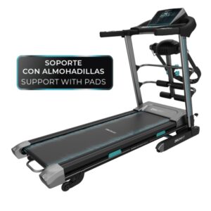 Cecotec DrumFit WayHome 1600 Obelia Pro Cinta de Correr Plegable - 1500W - Velocidad 16km/h - Inclinacion Motorizada - Amortiguacion - LCD - Cinturon Masaje - Superficie 130x42cm - Color Negro y Gris