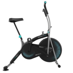 Cecotec Drumfit CrossFit 1000 Eolo Bicileta Estatica - Pantalla LCD - Resistencia Ajustable Manualmente - Sillin Regulable - Pedaleo Bidireccional - Entrenamiento de Cuerpo Completo - Color Negro