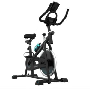Cecotec Drumfit Indoor 6000 Forcis Bicileta Estatica - Pantalla LCD - Volante de 6kg - Resistencia Ajustable - Soporte para Dispositivos - Botella y Portabotellas - Pedales con Calapies - Color Negro