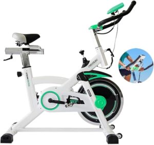 Cecotec Extreme X Bicicleta Estatica con Volante de 16kg - Transmision por Correa - Pantalla LCD Multifuncion - Manillar Regulable - Sillin Ajustable y Ergonomico - Resistencia Variable - Color Blanco
