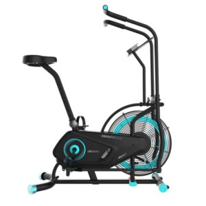 Cecotec Drumfit CrossFit 2000 Eolo Bicileta Estatica - Pantalla LCD - Resistencia Ajustable - Sillin Regulable - Pedaleo Bidireccional - Entrenamiento de Cuerpo Completo - Color Negro