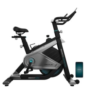Cecotec DrumFit Indoor 15000 Magnetic Connected Bicileta Estatica - Pantalla LCD - Volante de 15kg - Sillin de Gel - Resistencia Magnetica - Manillar Ergonomico - Ruedas de Transporte - Color Negro
