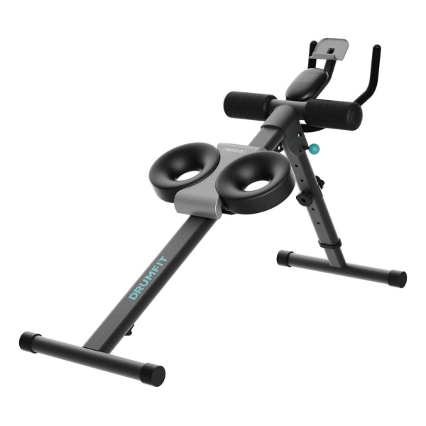 Cecotec Drumfit AB Trainer Maquina Plegable para Abdominales - Pantalla LCD Multifuncion - 2 Niveles de Inclinacion - Soporte para Dispositivos - Almohadillas Acolchadas - Color Negro