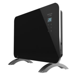Cecotec Ready Warm 6670 Crystal Connection Convector de Cristal Templado - 1000W - Cobertura hasta 10m2 - Control Wi-Fi - LED Tactil - 2 Niveles de Potencia - Autoapagado - 60x24x43cm - Color Negro