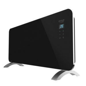Cecotec Ready Warm 6770 Crystal Connection Convector de Cristal Templado - 2000W - Cobertura hasta 20m2 - Control Wi-Fi con App - LED Tactil - 2 Niveles - Autoapagado - 92x24x43cm - Color Negro
