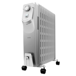 Cecotec ReadyWarm 11000 Space 360 Radiador de Aceite con 11 Modulos de 150x580mm - 2500W - Cobertura hasta 28m2 - Tecnologia 360º - 3 Niveles de Potencia - Ruedas y Asa - Recogecables - Color Blanco