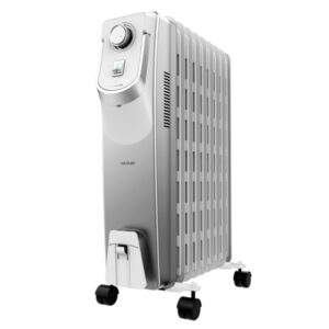 Cecotec ReadyWarm 9000 Space 360 Radiador de Aceite con 9 Modulos de 150x580mm - 2000W - Calienta hasta 22m2 - Tecnologia 360º - 3 Niveles de Potencia - Recogecables - Facil Transporte - Color Blanco