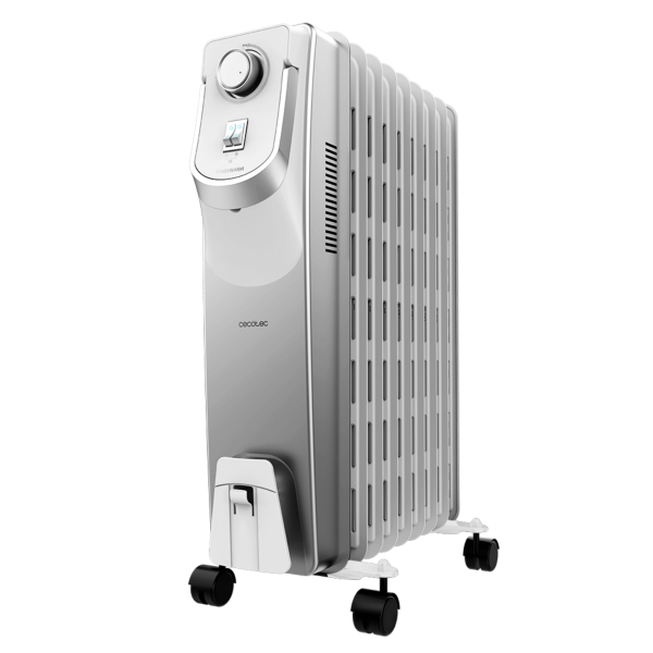 Cecotec ReadyWarm 9000 Space 360 Radiador de Aceite con 9 Modulos de 150x580mm - 2000W - Calienta hasta 22m2 - Tecnologia 360º - 3 Niveles de Potencia - Recogecables - Facil Transporte - Color Blanco